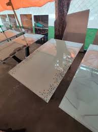 Rectangular Glass Top Dinning Table 4
