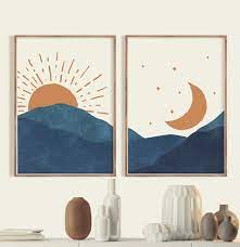 Sun And Moon Wall Art Abstract