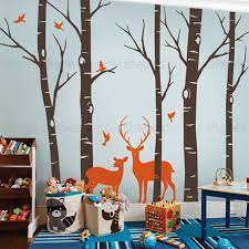 Buy Birch Tree Wall Decal With Deer And
