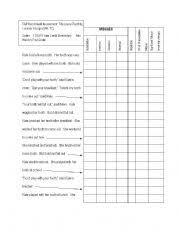 English Worksheets Miscue Analysis For The Loose Tooth