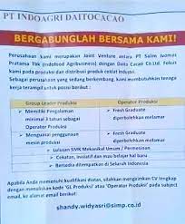Maybe you would like to learn more about one of these? Lowongan Kerja Pt Indoagri Daitocacao Purwakarta 2021 September 2021