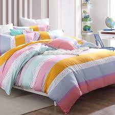 striped bed sheets pink bedding set