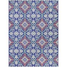 Get free shipping on qualified outdoor rugs or buy online pick up in store today in the flooring department. Hampton Bay Star Moroccan Navy Coral 8 Ft X 10 Ft Floral Indoor Outdoor Area Rug 3004081 The Home Depot