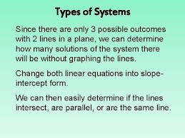 linear systems of equations systems of