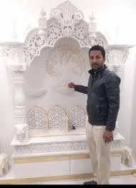 square carved indoor white marble