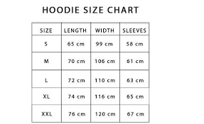 Size Chart Assc Hoodie 707