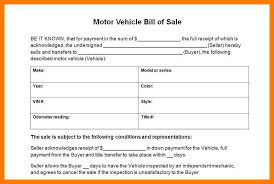 5 Vehicle Bill Of Sale Word Document Simple Cash Bill