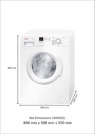 Front load washing machine model:hms1000tve product code illumination and series introduction model code rule description model identification hms 1000 cold basics data unit dimensions (h x w x d) net weight voltage/frequency input power / main fuse (intensity) work top. Bosch 6 Kg Fully Automatic Front Loading Washing Machine Wab16161in White Inbuilt Heater Aarav Mart