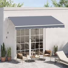 Outsunny Manual Retractable Awning 3x4m