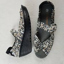 Bernie Mev Lulia 41 Woven Comfort Mary Jane Platform Wedge Sandal Shoe Ebay