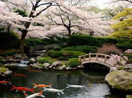 Beautiful Japanese Zen Garden With Koi