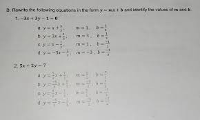 B Rewrite The Following Equations In