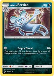 Maybe you would like to learn more about one of these? Alolan Persian Lost Thunder Tcg Card Database Pokemon Com