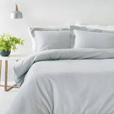 Waffle Textured Duvet Cover Set Silver