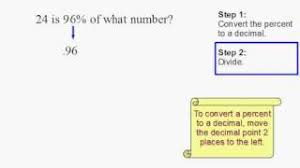 how to find a number given its percent
