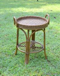 Vintage Rattan Table With Removable