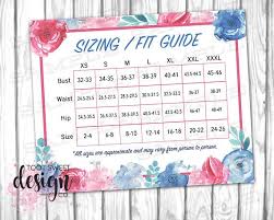 Piphany Sizing Guide Fit Guide Piphany Size Chart Poster