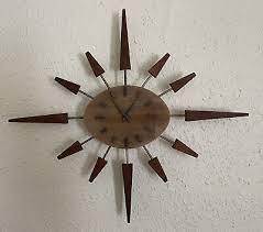 Vintage Starburst Clock Mid Century