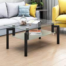 black glass top cocktail coffee table