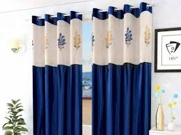Cotton Blue Single Panel Curtain For Home
