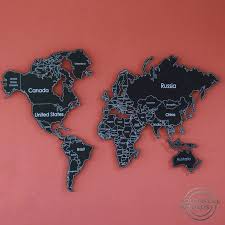 Metal Wall Decor World Map Gift For