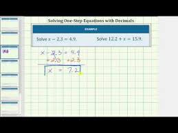 solving one step equations using