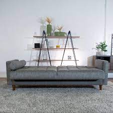 futon gray linen twin couch sofa bed
