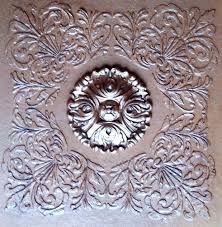 Raised Plaster Bella Tile Stencil And Plaster Mold Set Wall
