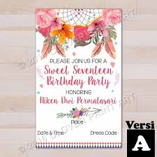 Keenza sedang merayakan ulangtahunnya yang ke 10. Isi 10 Kartu Undangan Ulang Tahun Birthday Invitation Remaja Sweet Seventeen Shopee Indonesia