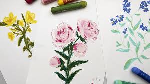 oil pastel flower drawings how to