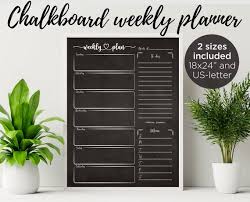 Wall Weekly Planner Chalkboard