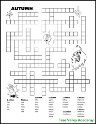 Free printable crossword puzzles with solutions. Free Printable Autumn Fall Word Fill In Puzzles Tree Valley Academy