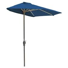 Patio Half Umbrella In Blue Sunbrella