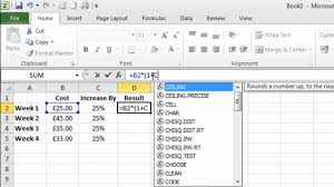 use excel to work out percenes you