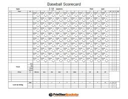 Printable Baseball Score Sheet Baseball Scorecard