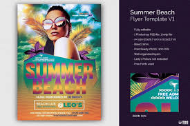 summer beach flyer template party