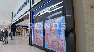 mac cosmetics ad in a ping mall