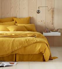 mustard yellow 100 linen bedding