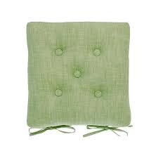 Chambray Seat Pad With Ties Olive
