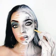 23 half face halloween makeup ideas