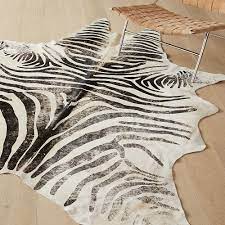 distressed faux zebra hide area rug 5