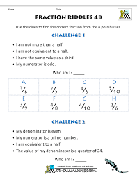 5 1 2 is a mixed number meaning 5 1 2. Free Printable Fraction Worksheets Fraction Riddles Harder