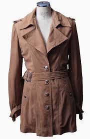 Light Brown Suede Leather Coat