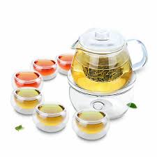 heat resistant glass teapot with filter
