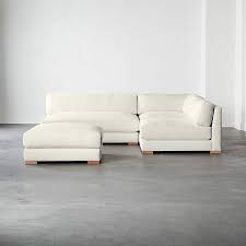 white linen sectional with ottoman 105