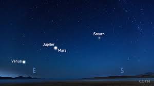 night sky: Mars, Jupiter ...