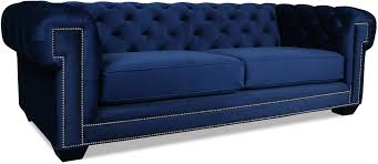 South Cone Home Chesterkool Velvet Sofa Size 103 Inch Blue
