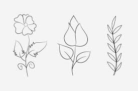 fl line art flower svg with branch