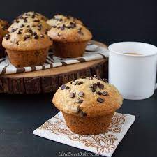 Bakery Style Chocolate Chip Muffins (video) - Little Sweet Baker gambar png