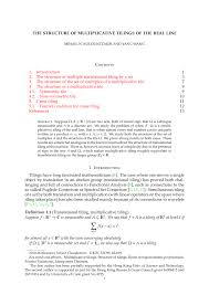 Pdf The Structure Of Multiplicative Tilings Of The Real Line